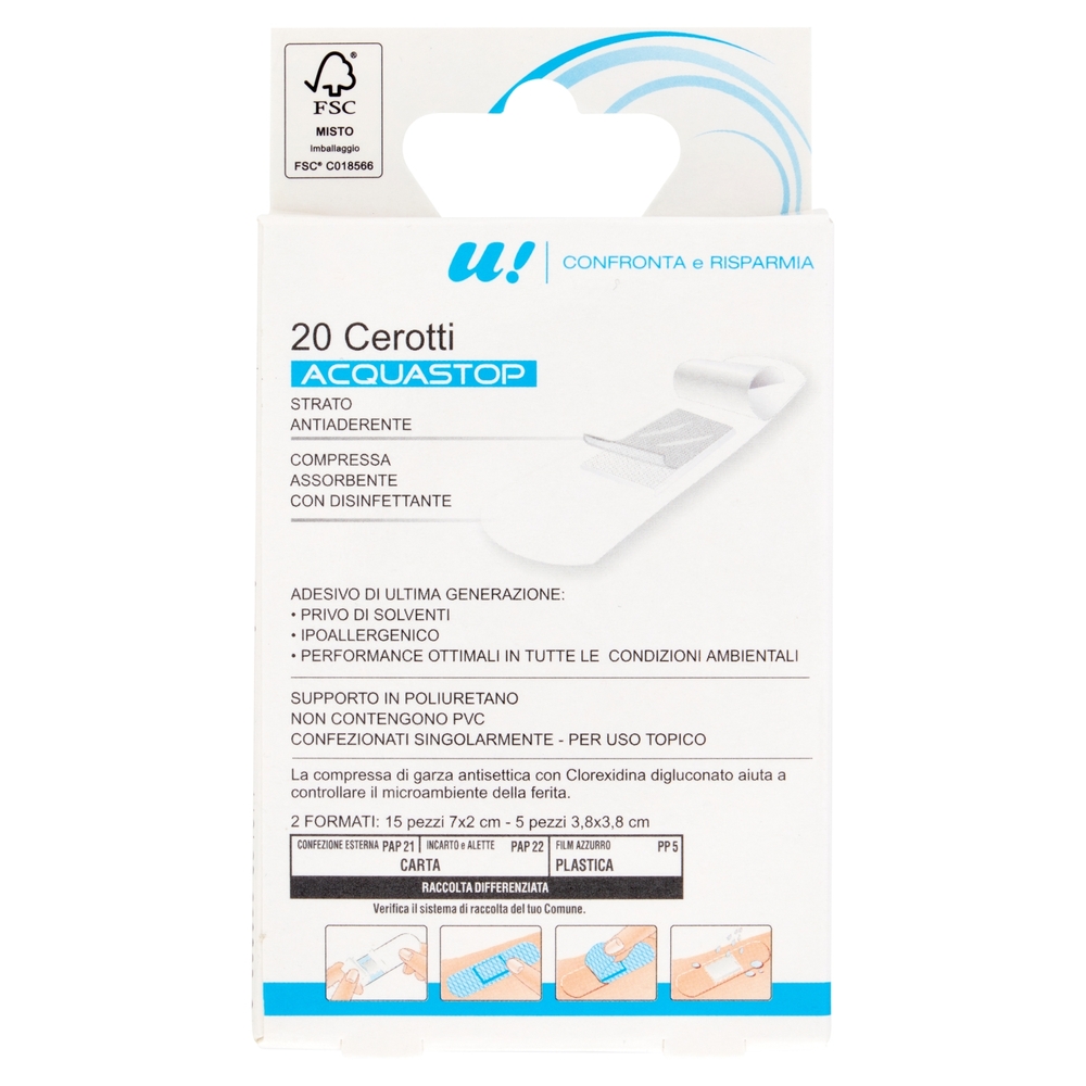 20 Cerotti Acquastop Assortiti U! Confronta e Risparmia